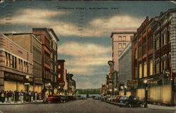 Jefferson Street Burlington, IA Postcard Postcard