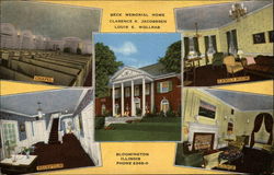 Beck Memorial Home, Clarence K. Jacobbsen, Louis E. Wollrab Bloomington, IL Postcard Postcard