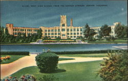 West High School from teh Sunken Gardens Postcard