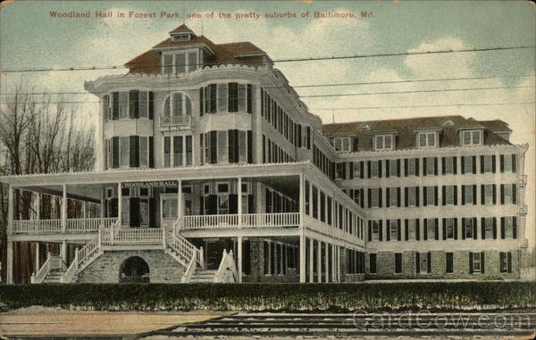 Woodland Hall in Forest Park, one of the pretty suburbs Baltimore Maryland