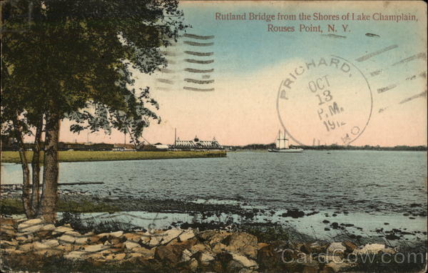 Rutland Bridge from the Shores of Lake Champlain Rouses Point New York