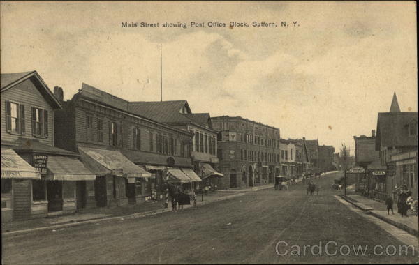 Main Street showing Post Office BLock Suffern New York