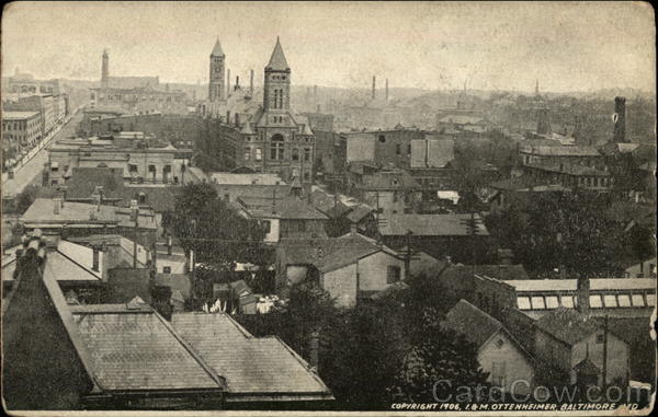 View from above the city Baltimore Maryland