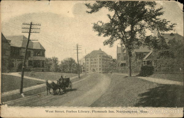 West Street, Forbes Library, Plymouth Inn Northampton Massachusetts
