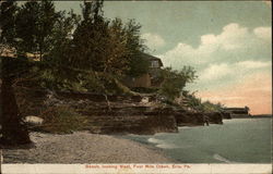 Beach, Looking West, Four Mile Creek Erie, PA Postcard Postcard