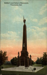 Soldier's and Sailor's Monument Vincennes, IN Postcard Postcard