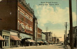 South Second Avenue, looking East Alpena, MI Postcard Postcard