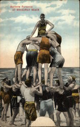 Bathers Pyramid at Rockaway Beach Postcard