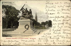 Soldier's Monument on Grand Avenue Postcard