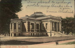 Carnegie Library San Jose, CA Postcard Postcard