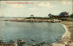 Beach at Salem Willows Massachusetts Postcard Postcard