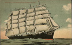 Funtmaster R.C. Rickmers, grosstas Segeischill der Welt Postcard