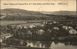 Officers' Quarters and Cohocton River, N.Y. State Soldiers' and Sailors' Home Postcard