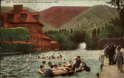 Pool and Bath House Postcard