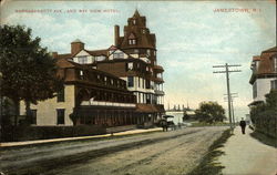 Narragansett Ave. and Bay View Hotel Jamestown, RI Postcard Postcard