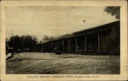 Village Square, Looking West Schuyler Lake, NY Postcard Postcard