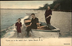 "Come on in the water's fine" Postcard