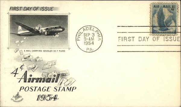 A Mail Carrying Douglas DC 7 Plane - First Day of Issue