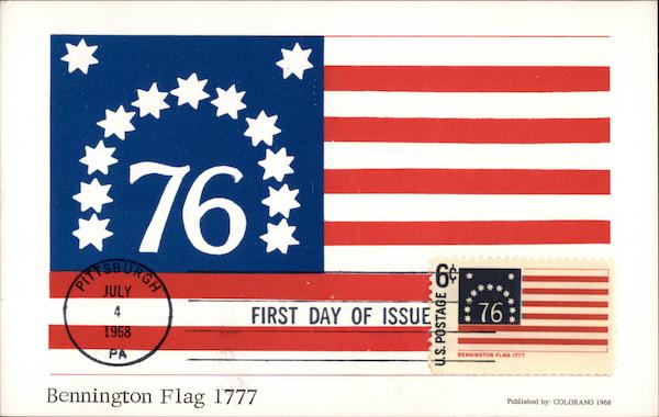 76 First Day of Issue - Bennington Flag 1777 First Day Issue Cards