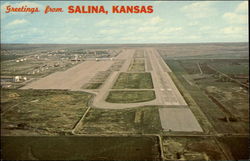 Municipal Airport Salina, KS Postcard Postcard