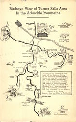 Birdseye View of Turner Falls Area in the Arbuckle Mountains Postcard