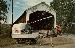 Bill Capps and Mule Mecca, IN Mitchell Postcard 
