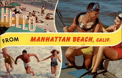 Hello From Manhattan Beach California Postcard Postcard