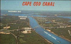 Air photo of Cape Cod Canal Postcard