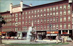 Hotel Woodruff and Fountain, Public Square Watertown, NY Postcard Postcard