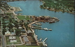 Air View of Mystic Seaport Stonington, CT Postcard Postcard