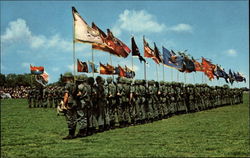 Massing of the Colors Fort Campbell, KY Postcard 
