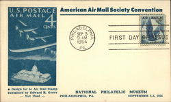 American Air Mail Society Convention Philadelphia, PA First Day Issue Cards Postcard Postcard