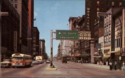 Washington Street looking West from Pennsylvania Street Indianapolis, IN Postcard Postcard