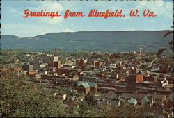 View from the hills overlooking Bluefield West Virginia