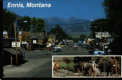 Street and Mountain Scene Ennis, MT Postcard Postcard