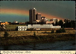 Rainbow Over the City Anchorage, AK Postcard Postcard