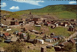 Looking down on Victor, Colorado Postcard