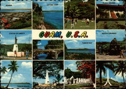 Bird's-Eye View of Agana and other views Guam South Pacific Postcard Postcard