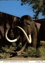 Wooley Mammoth, Dinosaur Gardens Vernal, UT Postcard 