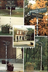 Street Signs in German Oldenburg, IN Postcard Postcard