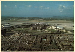 Aerial View of International Airport Postcard
