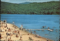 Schroon Lake Beach Postcard