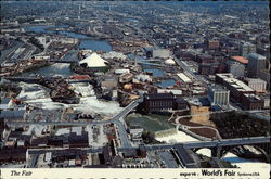 Helicopter view of the Fair, Expo '74 World's Fair Postcard