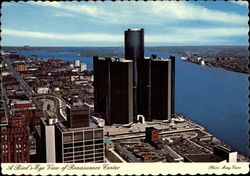 A Bird's-Eye View of Renaissance Center Postcard