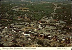 Aerial view of Spartanburg South Carolina Postcard Postcard