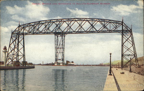 Aerial Bridge and Entrance to Duluth Superior Harbor Minnesota