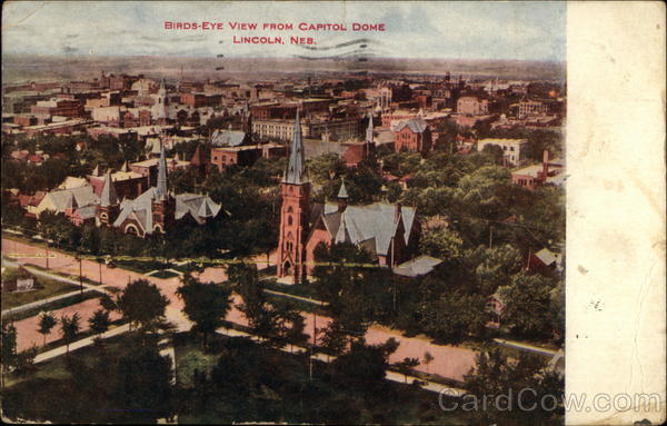 Birds'Eye View from Capitol Dome Lincoln Nebraska