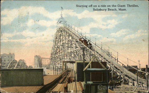 Starting off on a ride on the Giant Thriller Salisbury Beach Massachusetts