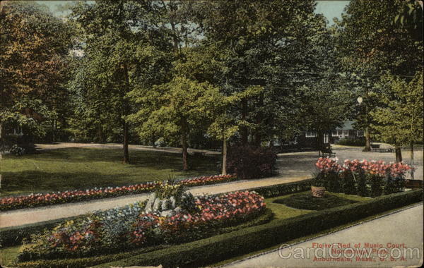 Flower Bed of Music Court, Norumbega Park Auburndale Massachusetts