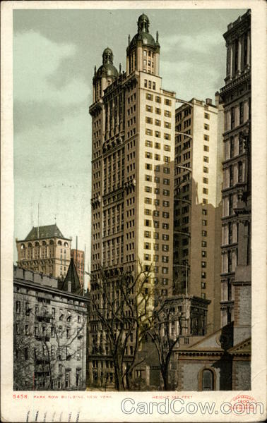 Park Row Building, height 383 feet New York